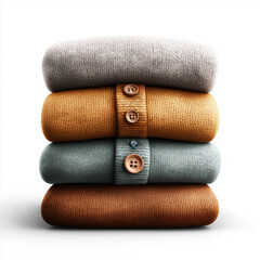 A colorful stack of cotton fabric towels displays a variety of textures and patterns