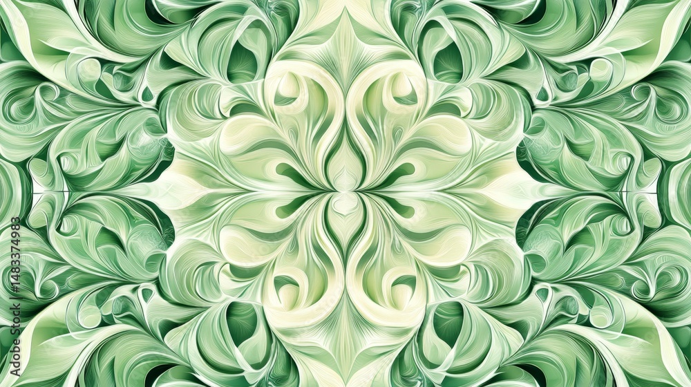 Poster creating a seamless pattern with delicate leaves in nature-inspired design environment for art and g