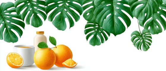 Bright and inviting breakfast nook decor with fresh oranges home interior watercolor illustration cozy atmosphere