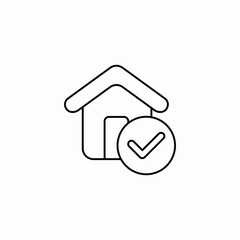 house checkmark icon sign vector