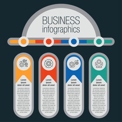 Circle chart infographic template with options for presentations, advertising, layouts, annual reports