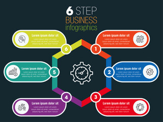 Circle chart infographic template with options for presentations, advertising, layouts, annual reports