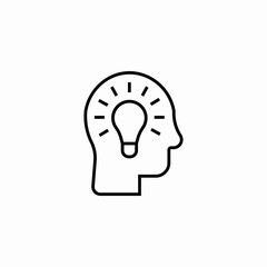 human head lightbulb icon sign vector