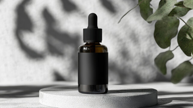 Organic skincare product mockup with European label , Abstract Banground.