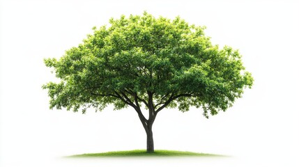 Fototapeta premium Vibrant green tree standing tall in nature isolated and majestic viewpoint for eco-friendly content