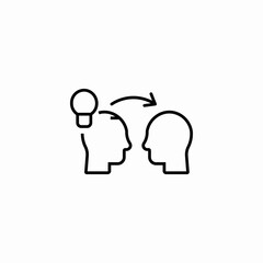 lightbulb and two faces icon sign vector