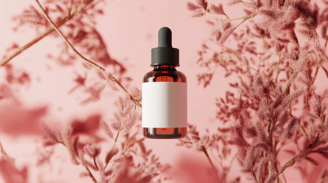 Organic skincare product mockup with European label , Abstract Banground.