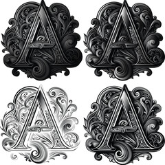 Vector image of capital letter A vintage style