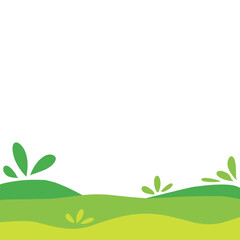 simple wavy green template background with leaves decoration