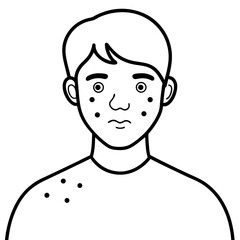 Allergy Icon with Face and Body Showing Common Allergy Signs