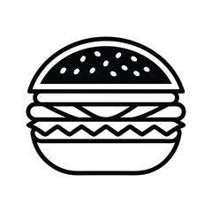 Delicious Double Cheeseburger Icon Fast Food, Bun, Patty, Cheese