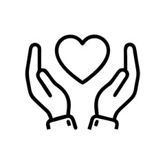 Hands Protecting Heart Icon Representing Emotional Care &ndash; Love and Support Symbol