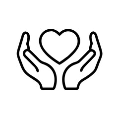 Hands Protecting Heart Icon Representing Emotional Care &ndash; Love and Support Symbol