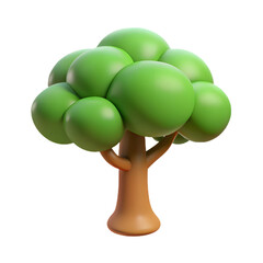 green tree isolated on white