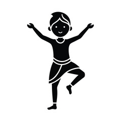 Childs Yoga Pose, Balance, Exercise, Fitness, Wellbeing, Silhouette, Simple, Vector, Graphic, Illust