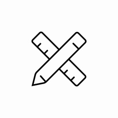 pencil and ruler icon sign vector