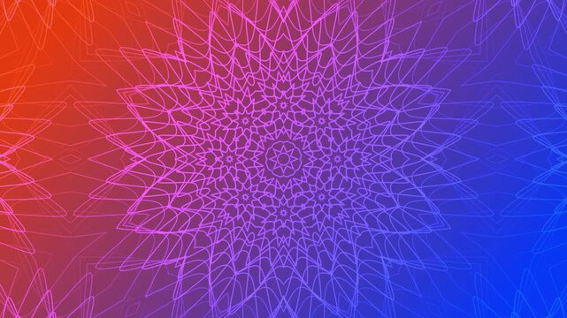 Abstract orange blue mandala background round ornament and simple design, elegant and vintage decorative vibrant element