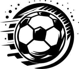 Obraz premium Football Logo Black and White Isolated on White Background