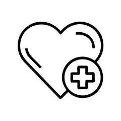 Fototapeta premium Heart with Medical Cross Icon – Health Care and Medical Support Symbol