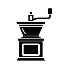 Manual Coffee Grinder Icon Vintage, Black, Kitchen, Device, Mill