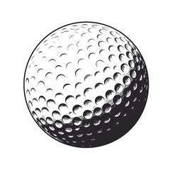 Monochrome illustration of a golf ball