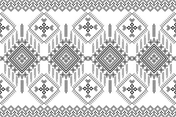 Ethnic VI textile seamless geometric pattern color black white, Design for fabric, Clothes, Curtain, Carpet, Scarf, Wrap, Handcraft, Wallpaper, Necktie ,Background and Vector illustration