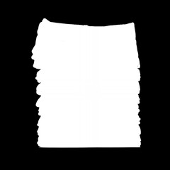 A white abstract digital pattern is shown against a black background, creating a dynamic contrast.