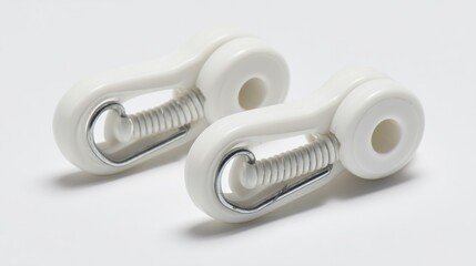 White plastic adjustable fastening clips