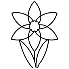Botanical Daffodil Outline – Minimal Line Art for Seasonal and Nature Projects