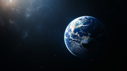 Fototapeta premium Observing earth from space polar ice caps visible in a stunning cosmic perspective