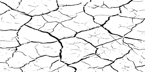  Dirty monochrome pattern vector.Grunge background of The ground cracks, fissure.
