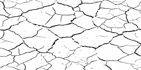  Dirty monochrome pattern vector.Grunge background of The ground cracks, fissure.
