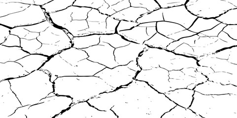  Dirty monochrome pattern vector.Grunge background of The ground cracks, fissure.
