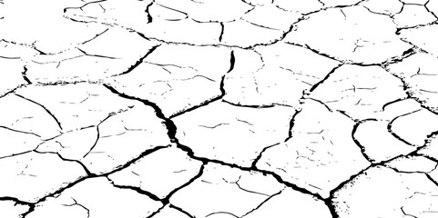  Dirty monochrome pattern vector.Grunge background of The ground cracks, fissure.
