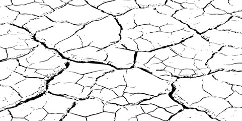  Dirty monochrome pattern vector.Grunge background of The ground cracks, fissure.
