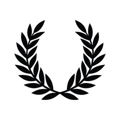 Black Laurel Wreath Symbol Award, Victory, Triumph, Honor, Glory, Achievement, Success, Celebration,