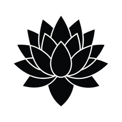 Black Lotus Flower Symbol Spiritual, Yoga, Nature, Peace, Design