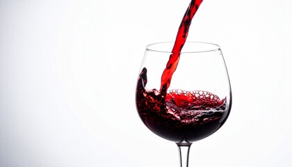 red wine pouring into glass