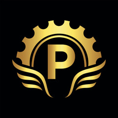 Club Community Logo combine with letter P vector template