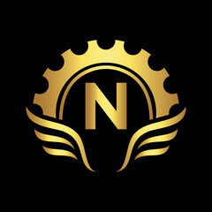 Club Community Logo combine with letter N vector template