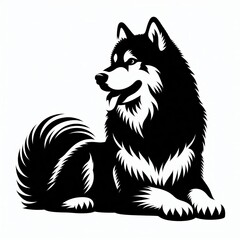 Fototapeta premium Siberian Husky Dog Silhouette
