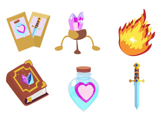 A set of magical items for a wizard.
