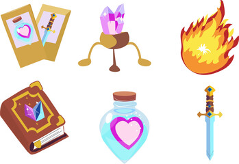 A set of magical items for a wizard.