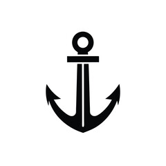 Black Anchor Icon Nautical, Marine, Ship, Sea, Ocean, Maritime, Boat, Vessel, Symbol, Design