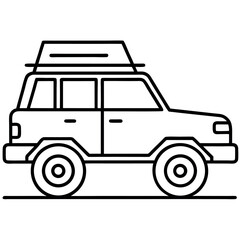 Clean and Simple SUV with Roof Tent Icon for Camping Lifestyle