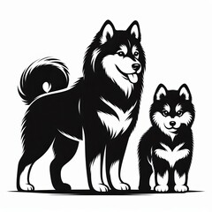 Obraz premium Siberian Husky Dog Silhouette