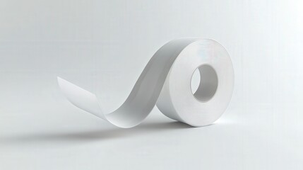 Rolled white adhesive tape against a plain background.