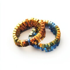 icon of pixelated two bracelet together, white background