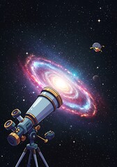 Naklejka premium Cosmic Canvas: A Celestial Gaze AI Generated