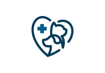 modern pet health illustration vector logo